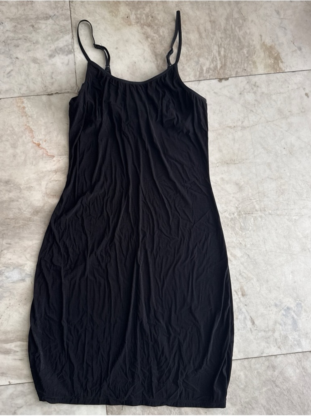 Vintage black mesh bodycon nightgown dress with spaghetti straps